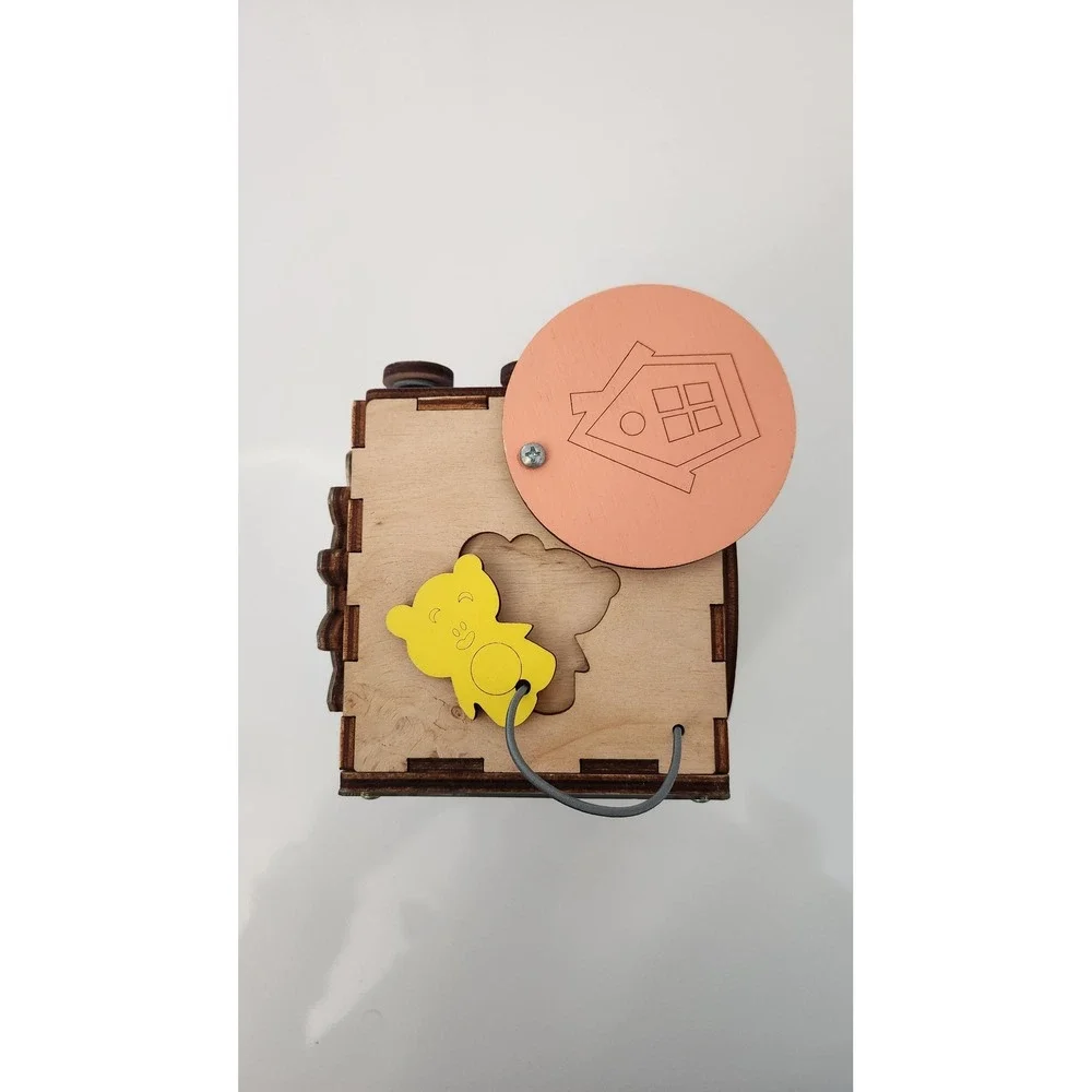 BrainUp Wooden‎ Busy Cube Sensory Montessori Activity Toddler Toy 6 activities